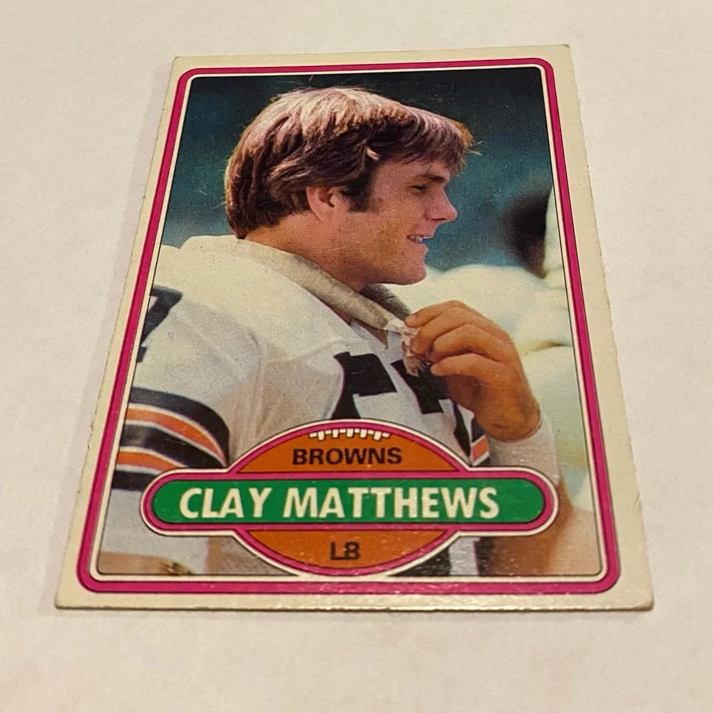 Clay Matthews RC Rookie 1980 Topps Football Card Vintage Collectible